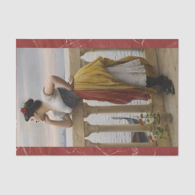 Papier Mousseline Anticipation par Eugene de Blaas, Art Decoupage (Recto)