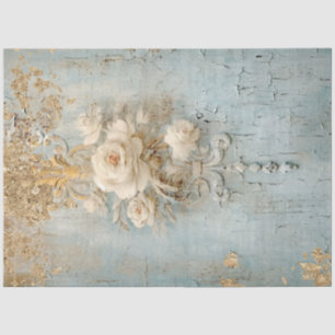 Papier Mousseline Antique Blue Romance Design Series 10
