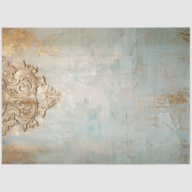 Papier Mousseline Antique Blue Romance Design Series 12 (Recto)