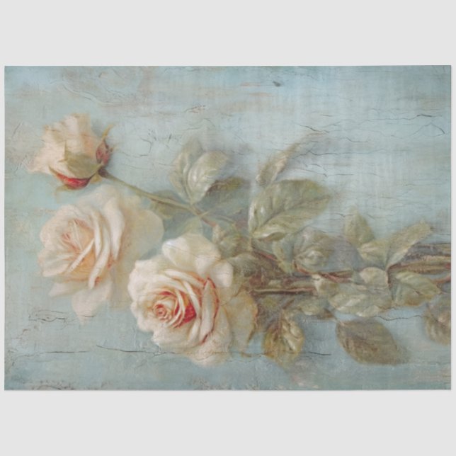 Papier Mousseline Antique Blue Romance Design Series 2 (Recto)