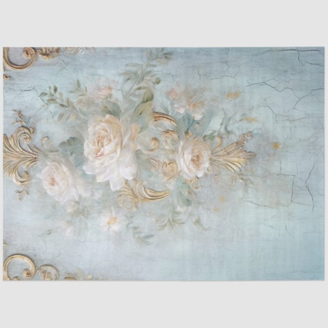 Papier Mousseline Antique Blue Romance Design Series 20 (Recto)