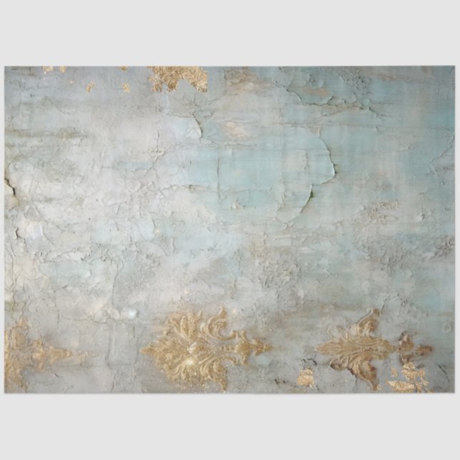 Papier Mousseline Antique Blue Romance Design Series 4 (Recto)