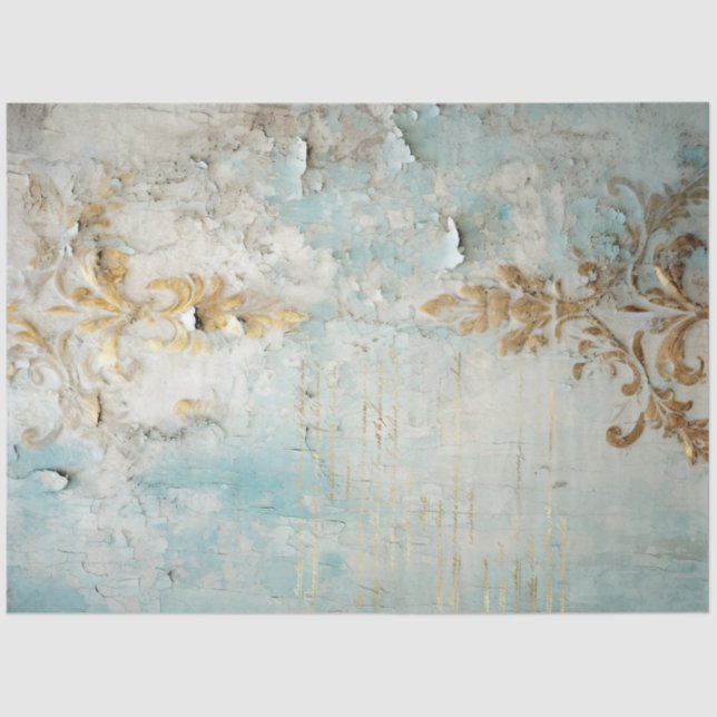 Papier Mousseline Antique Blue Romance Design Series 6 (Recto)