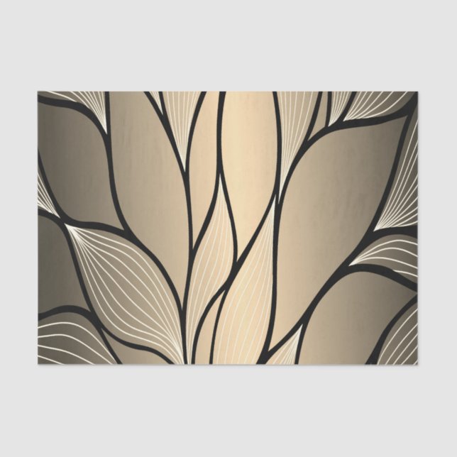 Papier Mousseline Antique Gold Creative Leave Motif (Recto)