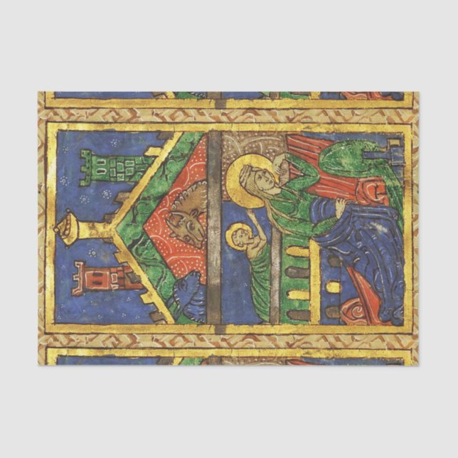 PAPIER MOUSSELINE ANTIQUE NATIVITÉ CHRISTMAS PARCHEMENT (Recto)