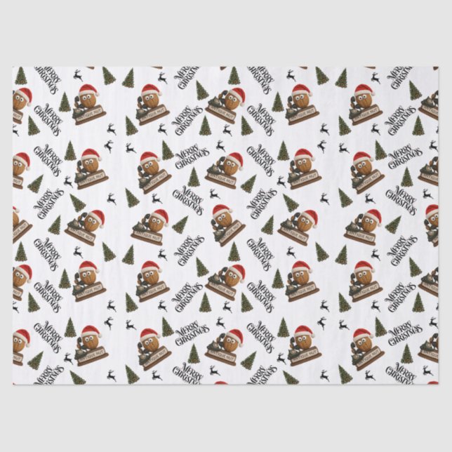 Papier Mousseline Antique Nut Christmas Wrapping Paper (Recto)