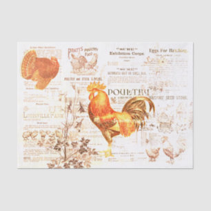 Papier Mousseline Antique Rooster Horticulture Annonces Ephemera Gru