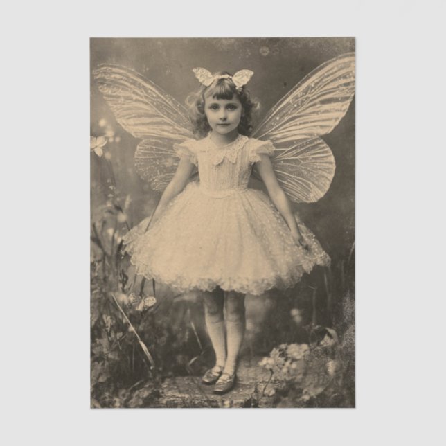 Papier Mousseline Antique Sepia Butterfly Fairy Crafting (Recto)