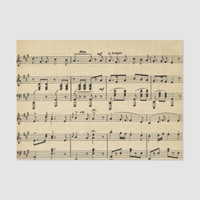 Papier Mousseline Antique Sheet Music (Recto)