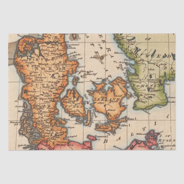 Papier Mousseline Antique vieille carte inspirée (10) (Recto)