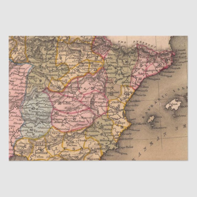 Papier Mousseline Antique vieille carte inspirée (5) (Recto)