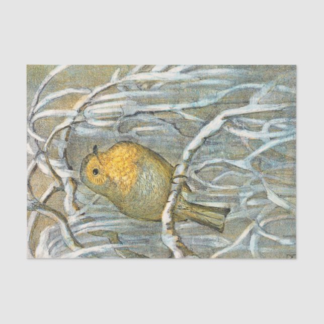 Papier Mousseline Antique vintage de l'oiseau-chanteur (Recto)