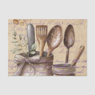 Papier Mousseline Antique vintage vaisselle de cuisine Affiche de dé
