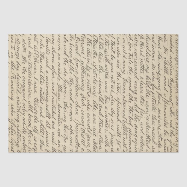 Papier Mousseline Antique Writing Words Vintage Distressed (Recto)