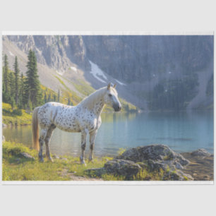 Papier Mousseline Appaloosa Horse au bord du lac Découpage Pittoresq