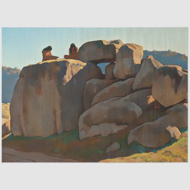 Papier Mousseline « Après-midi néolithique » de Maynard Dixon (Recto)