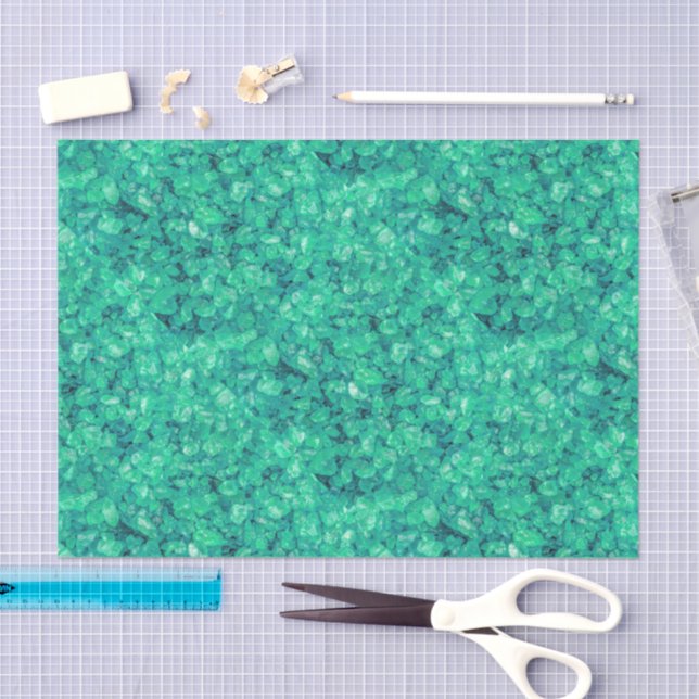 Papier Mousseline Aqua Blue Green Crushed Sea Glass Decoupage (Artisanat)