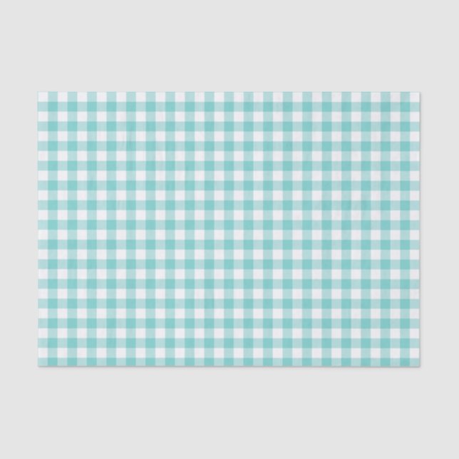 Papier Mousseline Aqua En vichy (Recto)