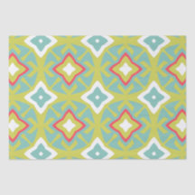 Aqua et Chartreuse Tiki Tissu Paper