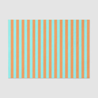 Papier Mousseline Aqua et rayures orange légères