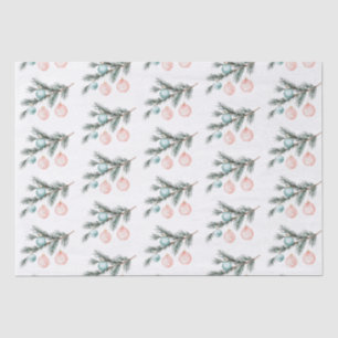 Papier Mousseline Aqua Pink Christmas Tree Branch Ornements