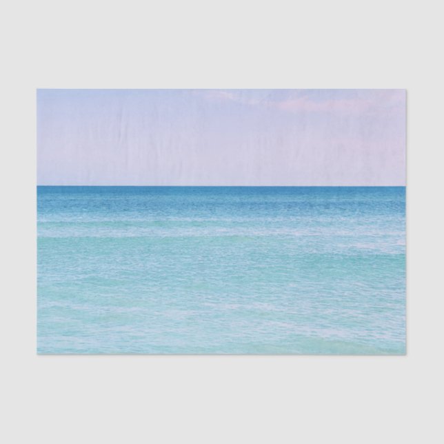 Papier Mousseline Aqua Turquoise Lavender Ocean Waves Plage tropical (Recto)