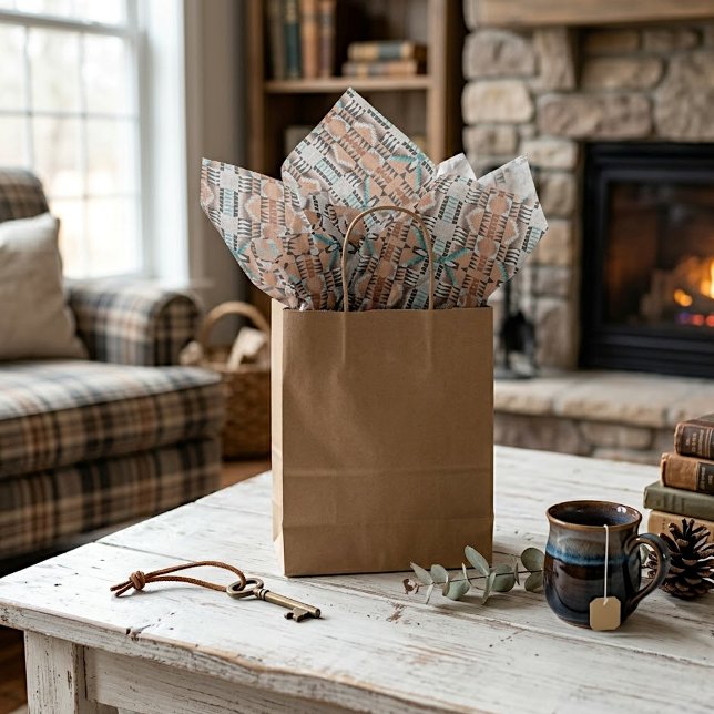 Papier Mousseline Aqua Turquoise Turquoise Taupe noir gris Mosaïque  (Créateur téléchargé)