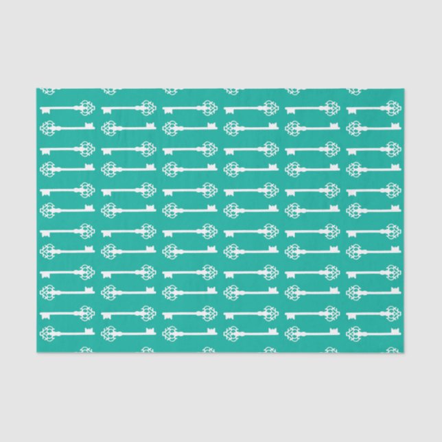 Papier Mousseline Aqua Victorian Keys (Recto)