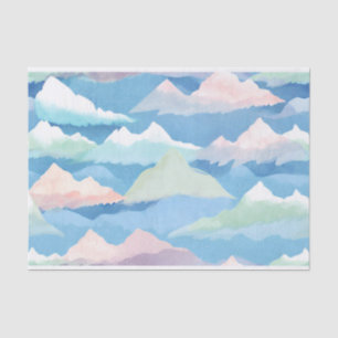 Papier Mousseline Aquarelle Abstraite Collines et montagnes Nature
