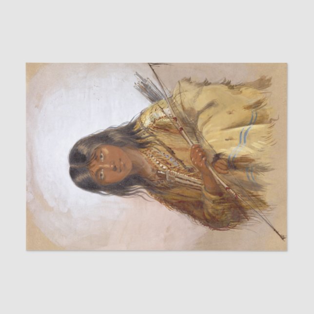 Papier Mousseline Aquarelle amérindienne peinture Chinook Indien (Recto)