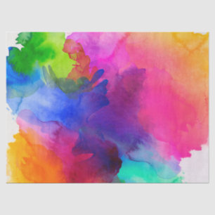 Papier Mousseline Aquarelle arc-en-ciel Abstraite