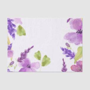 Papier Mousseline Aquarelle assez pourpre florale