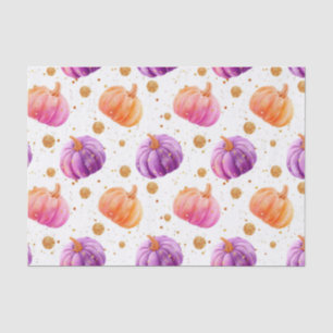 Papier Mousseline Aquarelle Automne Citrouille Motif Automne Découpa