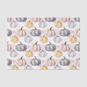 Papier Mousseline Aquarelle Automne Citrouille Motif Automne Découpa