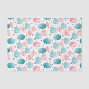 Papier Mousseline Aquarelle Automne Citrouille Motif Automne Découpa