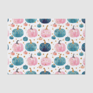 Papier Mousseline Aquarelle Automne Citrouille Motif Automne Découpa