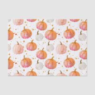 Papier Mousseline Aquarelle Automne Citrouille Motif Automne Découpa