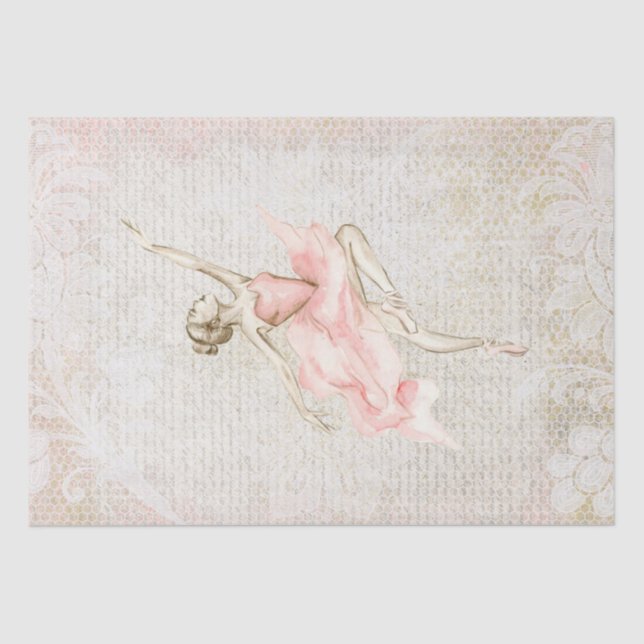 Papier Mousseline Aquarelle Ballerina Ballet Dancer (Recto)