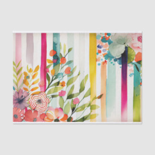 Papier Mousseline Aquarelle Bande Jouer Whimsical Rose Découpage
