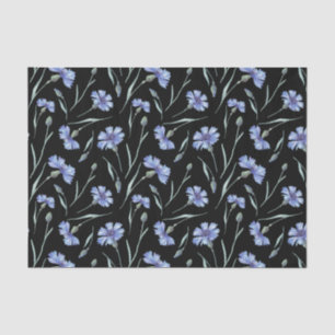 Papier Mousseline Aquarelle bleu Cornflower Arrière - plan noir