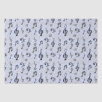 Aquarelle Bleu Musique Notes Parties scintillant O