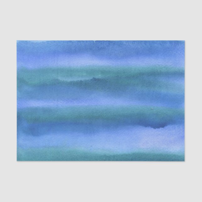 Papier Mousseline Aquarelle bleu océan (Recto)