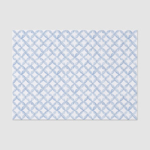 Papier Mousseline Aquarelle bleu treillis