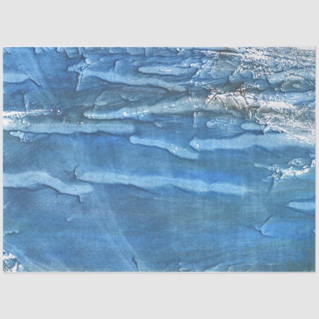 Papier Mousseline Aquarelle bleue saturée (Recto)