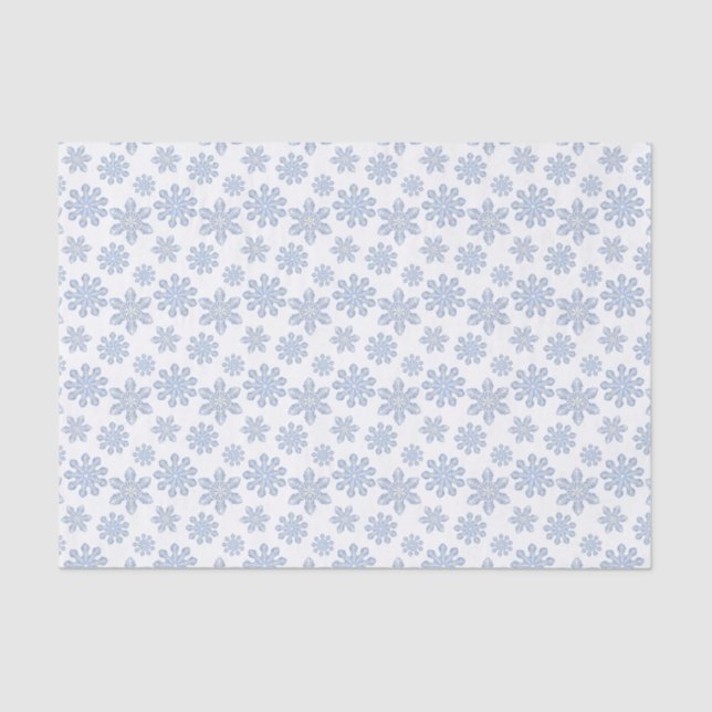 Papier Mousseline Aquarelle Blue Designer Snowflon (Recto)