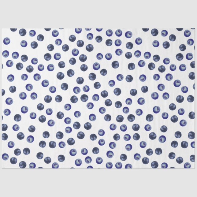 Papier Mousseline Aquarelle Blueberry Motif papier Tissu (Recto)