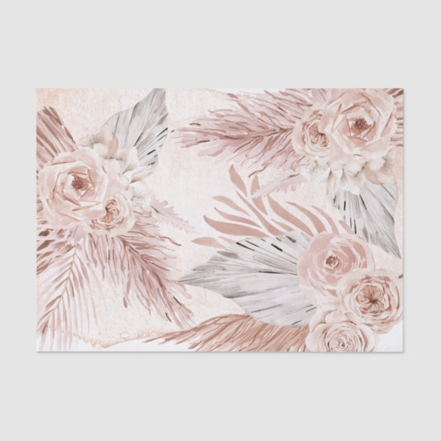 Papier Mousseline aquarelle bofleur bouquet papier de tissu (Recto)