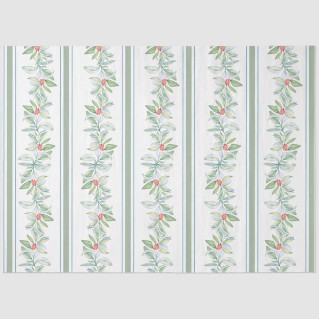 Papier Mousseline Aquarelle botanique sur le thème des vacances (Recto)