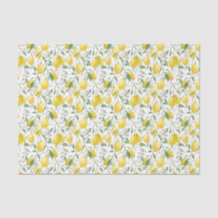 Papier Mousseline Aquarelle Bouquet de citron Motif d'été