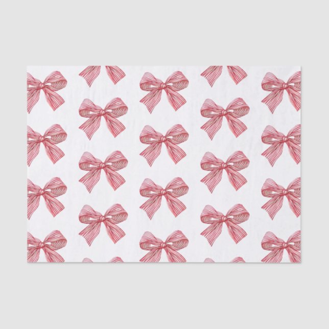 Papier Mousseline Aquarelle Bow rayé rouge et blanc (Recto)